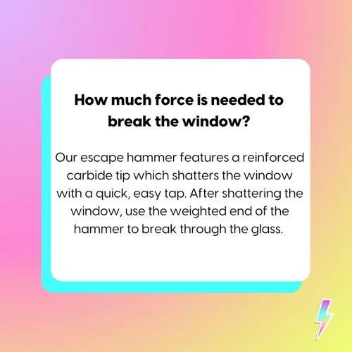 Vista 7 de BLINGSTING Martillo de seguridad – Herramienta de escape automotriz de emergencia con rompeventanas, cortador de cinturón de seguridad y correa