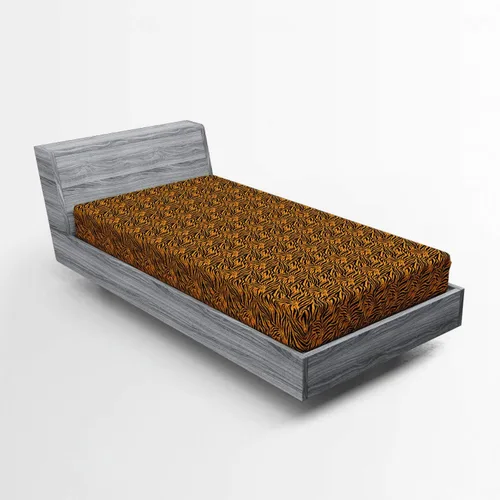 Vista 40 de Ambesonne Sábana bajera africana, estampado abstracto de líneas únicas, funda de cama con bolsillo profundo elástico para mayor comodidad