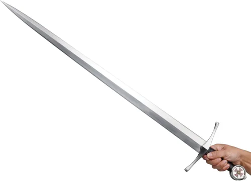 Vista 9 de Espada larga medieval de 45 pulgadas, caballero templario, armado, para adultos, espadas bastardas de acero metálico con funda