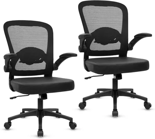 Vista 20 de KLASIKA Sillas de escritorio de oficina con ruedas, silla ergonómica de malla con soporte lumbar de altura ajustable, silla giratoria