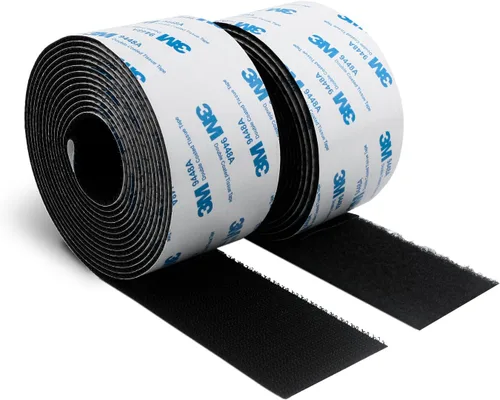 Vista 6 de Cinta autoadhesiva de gancho y bucle de 1 pulgada x 10 pies, fabricada con 3M 9448, sujetadores de tela de nailon entrelazados, cinta adhesiva