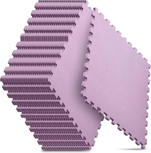 Vista 22 de Tapete de espuma EVA, estilo rompecabezas, baldosas conectables, para equipo de entrenamiento en casa y áreas de juego infantil, 24 x 24 x ½ Marrón