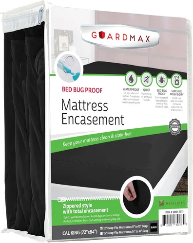 Vista 97 de Protector de colchón Guardmax con cremallera funda contra insectos para cama 100% impermeable suave, hipoalergénico y transpirable