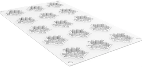 Vista 3 de Silikomart Molde para hornear de silicona Flora 7 con 15 cavidades de 1.77 pulgadas de diámetro x 0.28 pulgadas de alto