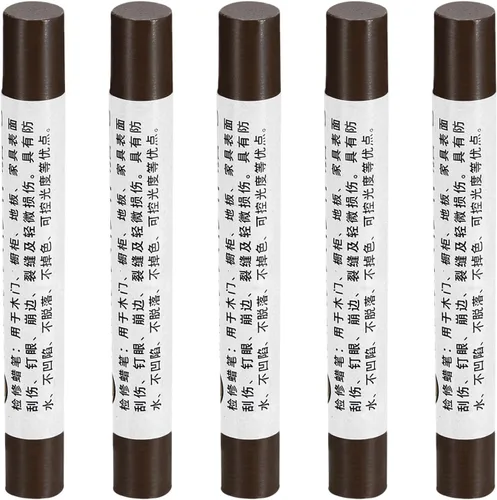 Vista 51 de uxcell Lápices de reparación de muebles, 5 unidades, barra de relleno de cera de madera, marcadores de muebles para retoques - para agujeros