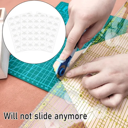 Vista 5 de 72 empuñaduras de silicona antideslizantes para plantillas de colcha, reglas de acolchado, anillos de respaldo adhesivos