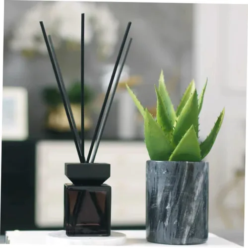 Vista 5 de Contenedor de vidrio vacío de la botella cuadrada de la tapa de madera blanca elegante para los aceites de fuego