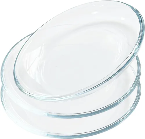 Vista 9 de Platos redondos de vidrio templado de 7 pulgadas, pequeños mini aperitivos, frutas, ensaladas y pasteles, juego de 3