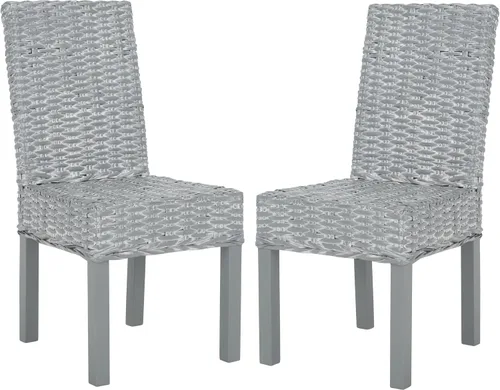 Safavieh FOX6525A-SET2 Safavieh Home Collection - Silla de comedor con lavado de trigo, juego de 2, color gris/blanco