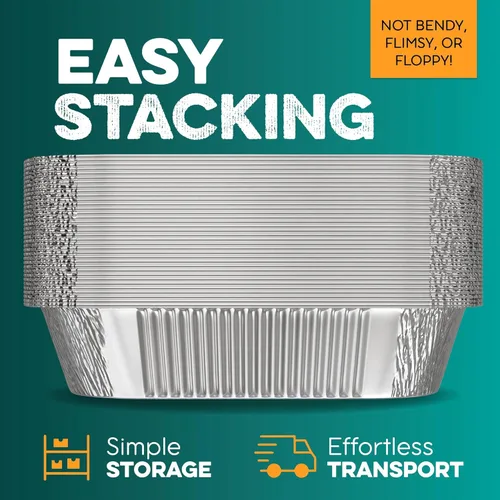 Vista 6 de Sartenes de aluminio de 9 x 13 pulgadas (paquete de 30) – Sartenes desechables para hornear, asar a la parrilla, asar, servir pasteles, catering