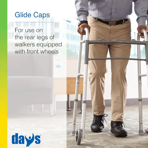 Vista 3 de Days Walker Glide - Tapas para deslizar, paquete de 4, puntas para caminantes Days para ayudar a caminar suavemente en superficies interiores