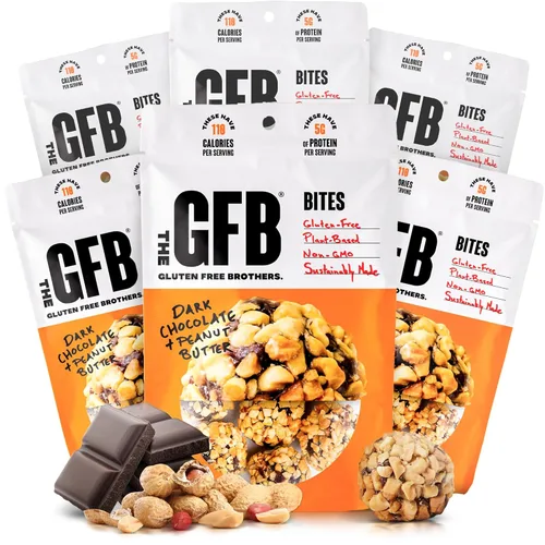 Vista 10 de The GFB Bites de proteína para pastel de cumpleaños, apto para alérgenos y sin nueces, sin gluten, a base de plantas, sin OMG, hechos