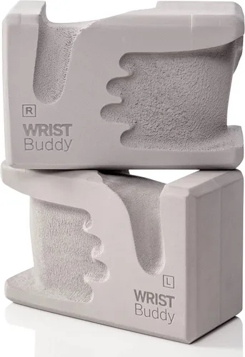 Vista 10 de WRISTBuddy Bloques de yoga (izquierdo + derecho) - Bloques de EVA ergonómicos en forma de mano para alivio de muñeca y mejor agarre Soporte