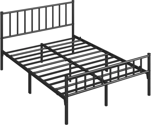Vista 13 de Yaheetech Armazón de Cama Tamaño Twin Plataforma de Metal Base para Colchón con Cabecero de Husillos y Pie de Cama/No Necesita Somier/14 Pulgadas