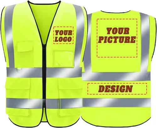 Vista 28 de BeautyWill Chaleco de seguridad personalizado con logotipo Clase 2 Chaleco reflectante de alta visibilidad Chaleco de trabajo protector