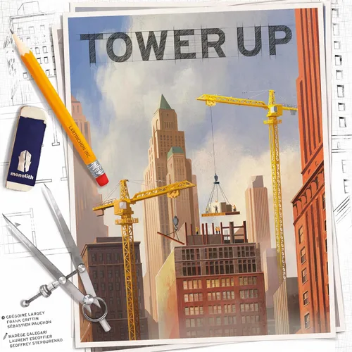 Vista 2 de Monolith Board Games: Tower Up - Juego de mesa de construcción de ciudad, estrategia competitiva, planificación de construcción urbana, familia, a