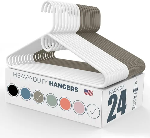 Vista 22 de Neaties Paquete de 6 perchas de ropa resistentes, fabricadas en los Estados Unidos, perchas de plástico de capacidad de 8 libras para ropa