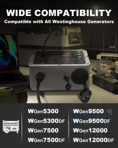 Vista 6 de Interruptor de transferencia inteligente de 120 V CA compatible con generador portátil Westinghouse, interruptor de transferencia para energía