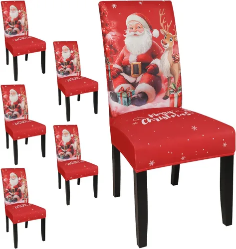 Vista 38 de Fundas para sillas de comedor, juego de 2 fundas, con patrón elástico Parsons, de elastano, extraíbles y lavables, protector para sillas de cocina