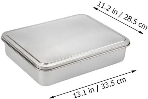 Vista 9 de Cabilock 1 juego de sartén antiadherente para hornear pan, moldes de aluminio con tapas, sartén para brownies, tiramisú, molde antiadherente