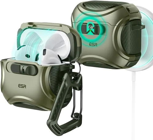 Vista 14 de ESR Funda para AirPods 4, compatible con AirPods de 4 generación (2024) (USB-C), compatible con MagSafe, bloqueo a prueba de caídas, fácil de abrir