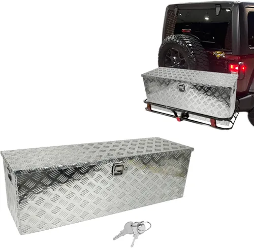 Vista 10 de Caja de herramientas de aluminio resistente de 18 x 17 x 17.75 pulgadas, caja de herramientas para camión, caja de herramientas de almacenamiento