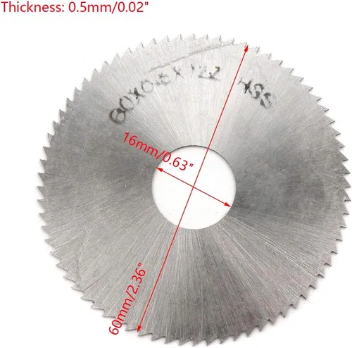 Vista 2 de Herramienta de corte circular de 72 dientes lisos, herramienta de corte de 2.362 in/2.36 pulgadas de diámetro de 0.020 in/0.02 pulgadas de grosor