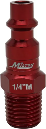 Vista 8 de Milton "ColorFit by Milton Kit de acoplador y enchufe (estilo M, rojo) - 1/4 pulgadas NPT (3 piezas)" (S-303MKIT)