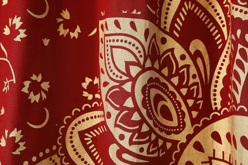 Vista 5 de Popular Handicrafts Paneles de cortina indios hippie bohemio hermoso Passion Ombre Color Mandala Paneles de cortina marrón dorado