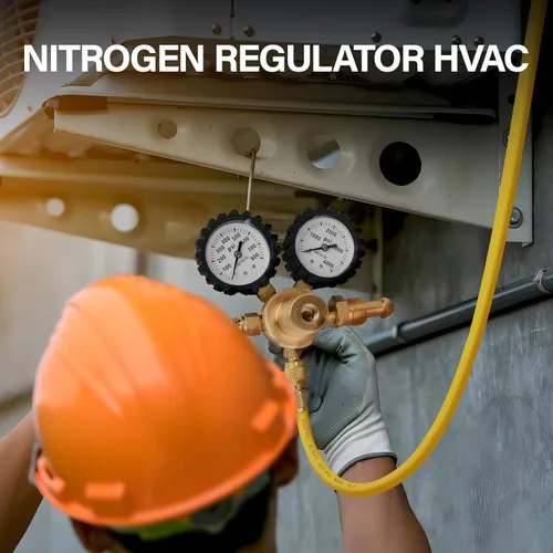 Vista 9 de Regulador de nitrógeno con presión de entrega de 0-800 PSI, conexión de entrada de manguera CGA580 de 60 pulgadas y conexión de salida de llamarada