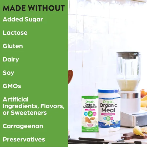 Vista 5 de Leche orgánica proteica de avena Orgain, 2 sabores, 32 onzas, 6