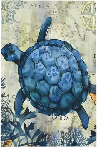 Vista 64 de Placa de Pared Tropical Océano Playa Azul Turquesa Tortuga Marina 1 Pandilla Cubiertas de Salida Duplex Receptáculo Placa Frontal Eléctrica