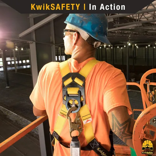 Vista 7 de KwikSafety - Charlotte, NC - Python [Amortiguador externo] Cordón de seguridad de doble pierna de 6 pies OSHA ANSI Equipo de retención de protección