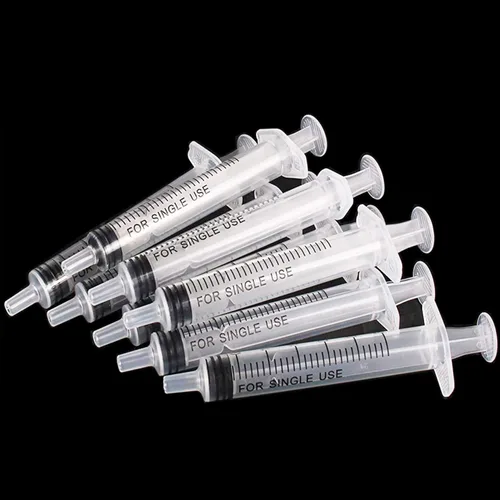 Vista 4 de Paquete de 20 jeringas de plástico de 0.1 fl oz y 3 cc con medición, sin aguja, envuelta individualmente sellada para rellenar y medir líquidos