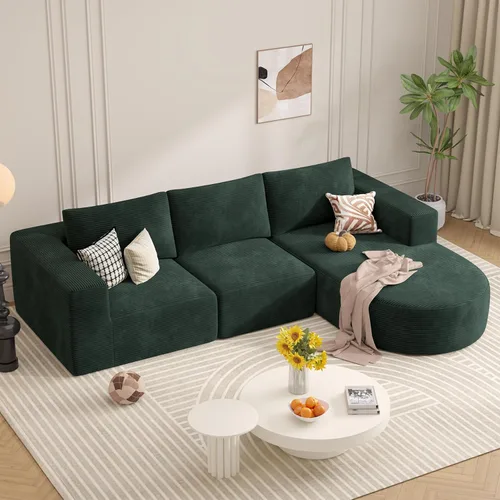 Vista 28 de Sofá cama modular, sofás de nube convertibles para sala de estar, 2 tumbonas de pana sin hueso, sofá cama de gran tamaño para dormitorio,