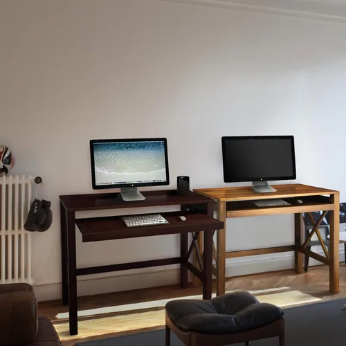 Vista 8 de Casual Home Montego - Escritorio plegable con bandeja extraíble, color espresso