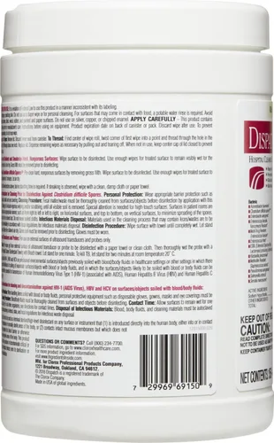 Vista 5 de Dispatch toallas desinfectantes limpiadoras de hospital con blanqueador, recipiente de 150 unidades (el paquete puede variar)