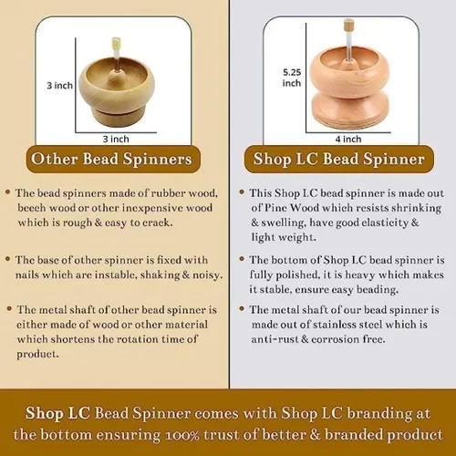 Vista 4 de Kit de hilandero de cuentas de semillas para hacer joyas - Hilandero de cuentas de arcilla con aguja de encaje grande y alambre de 3 metros