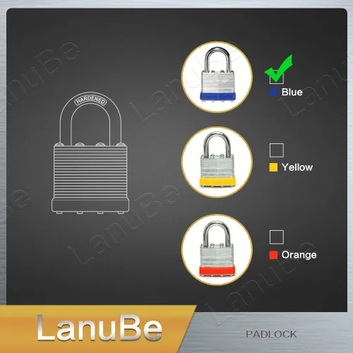 Vista 8 de LanuBe Candado laminado con llave (1-9/16", 40 mm), candados con llave iguales, grillete normal, paquete de 24