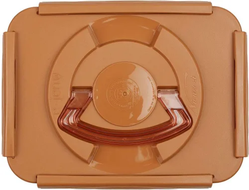 Vista 5 de Crazy Korean Cooking Recipiente de fermentación y almacenamiento de Kimchi, chucrut con tapa interior al vacío, marrón arena (1.3 galones