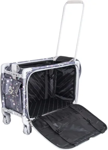 Vista 5 de Tutto XL 24" plata con margaritas máquina sobre ruedas