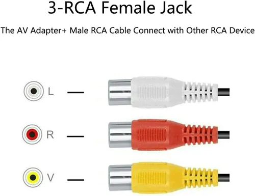 Vista 3 de Cable adaptador de componente AV de video de repuesto para TCL TV, adaptador de entrada AV de 3 RCA a 3.5 mm