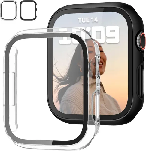 Vista 38 de JZK Juego de 2 fundas con protector de pantalla de vidrio templado para Apple Watch Ultra 3 (2025) Ultra 2/Ultra 49mm, protector delgado