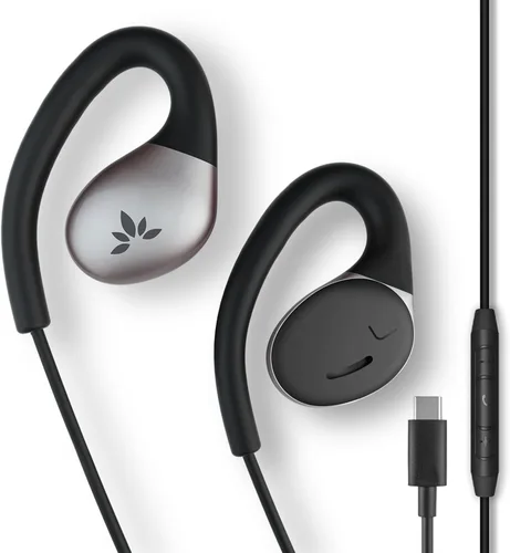 Vista 9 de Avantree Resolve – Auriculares con cable abierto de 3.5mm AUX con micrófono y gancho sobre la oreja, para personas mayores y hombres con orejas