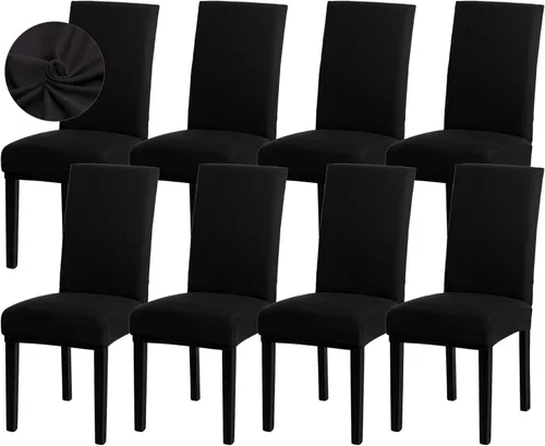 Vista 106 de Sufdari Juego de 2 fundas para sillas de comedor, fundas para sillas de cocina, fundas para sillas Parsons, protectores de sillas de elastano