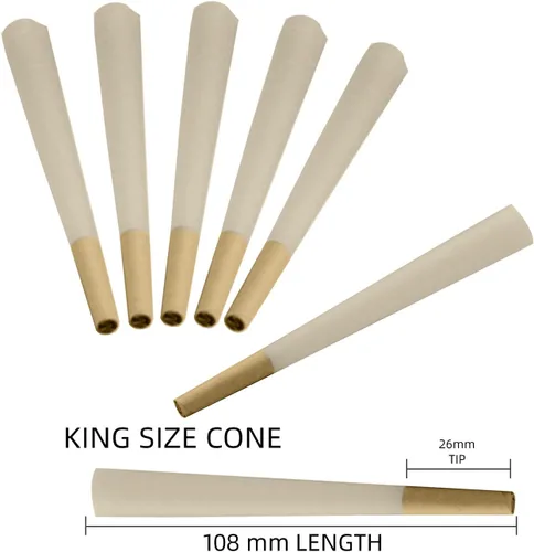 Vista 2 de Cono preenrollado Conos de papel de liar (4.33 pulgadas4.331 in) Paquete de 100 Papel de liar marrón de 4.331 in de combustión lenta