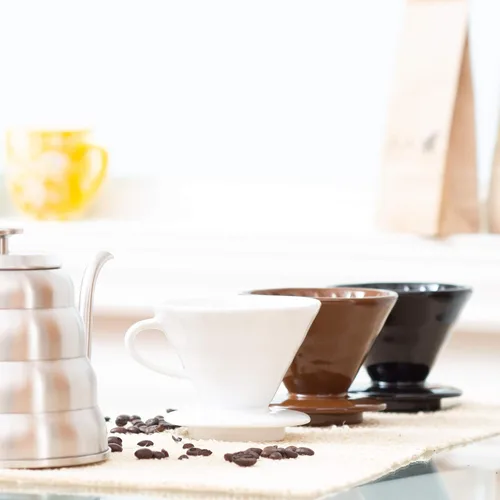 Vista 7 de Filtro gotero de café para preparar a mano - Accesorios de cerámica para preparación lenta de café para el hogar, cafeterías, restaurantes - Fácil