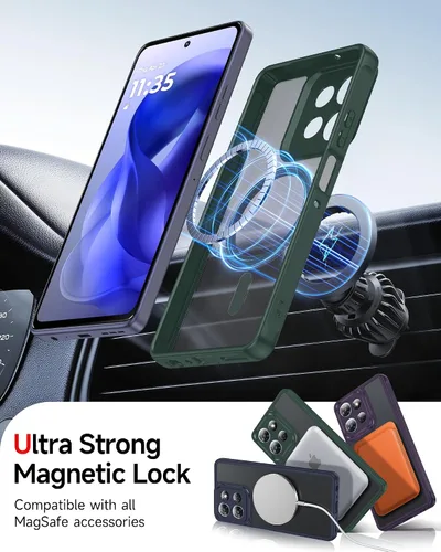 Vista 2072 de LeYi Funda para teléfono Samsung-S23: protector de pantalla e imán MagSafe Púrpura