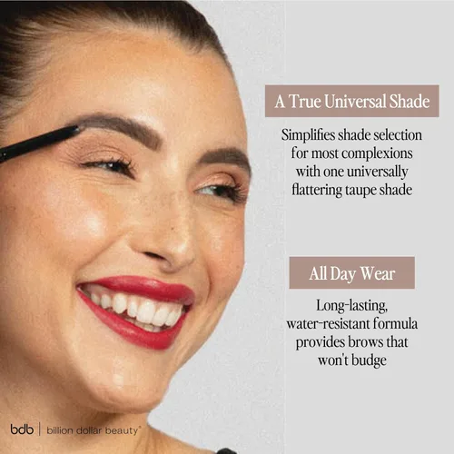 Vista 4 de Billion Dollar Brows Lápiz universal para cejas: diseño de doble punta con punta de precisión y espiral, acabado mate, impermeable, fácil de usar