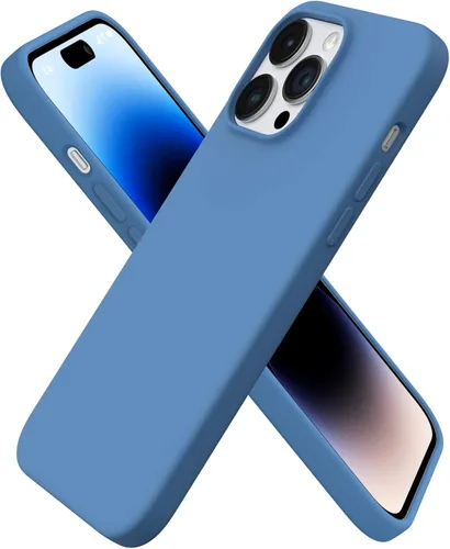 Vista 26 de ORNARTO Funda compatible con iPhone 14 Pro Max de 6.7 pulgadas, silicona líquida delgada de 3 capas con cobertura completa, funda protectora